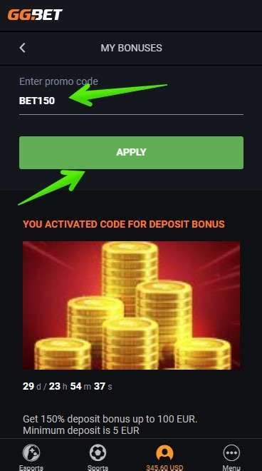 ggbet bonus code